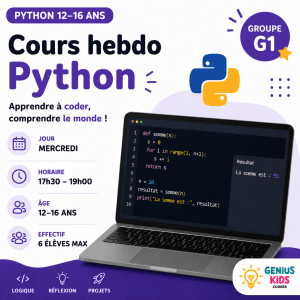 Cours Python – Mercredi 17h30 – Groupe G1