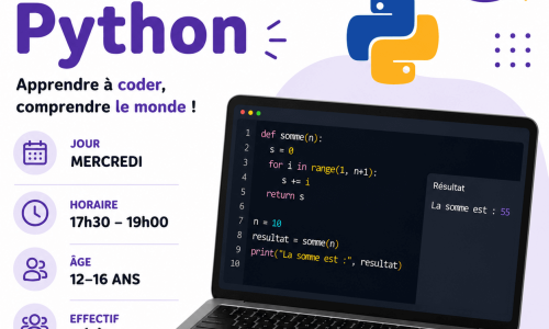 Cours hebdo Python – Mercredi 17h30 – Groupe G1