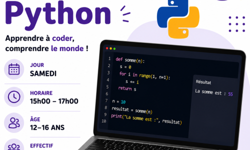 Cours hebdo Python – Samedi 17h30 – Groupe G3