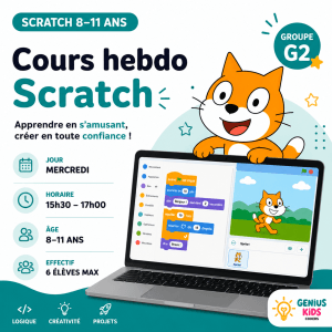 Cours Scratch 8–11 ans – Mercredi 15h30 (G2)