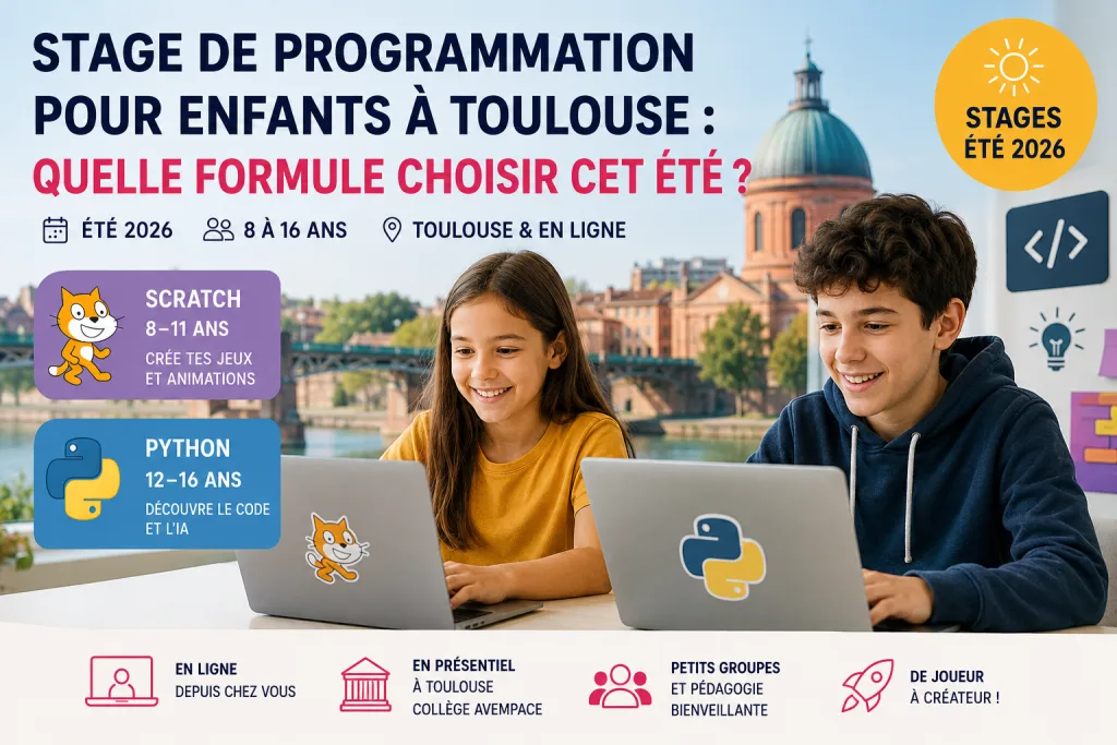Stage de programmation pour enfants à Toulouse : quelle formule choisir cet été ?